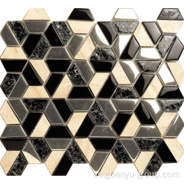 Mosaico de vidrio de diseño hexagonal